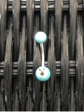 playboy baby blue belly button navel ring jewelry